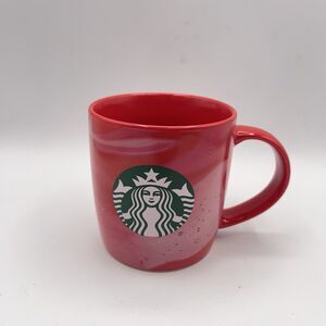2024 Starbucks Mug Red Pink Marble Swirl 11oz Ceramic Coffee Mug
